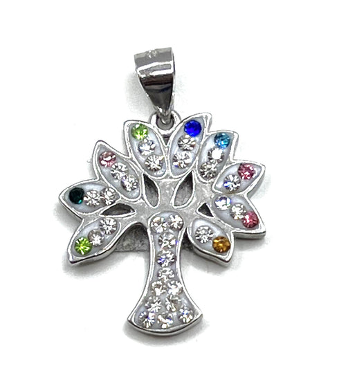 Sterling Silver Colored Tree of Life Pendant